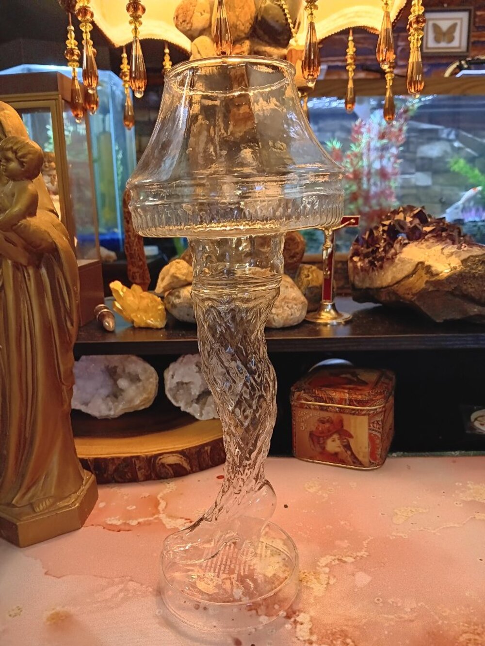 A CHRISTMAS STORY Leg Lamp Drinking Glass NWOT AWESOME! LQQK!!